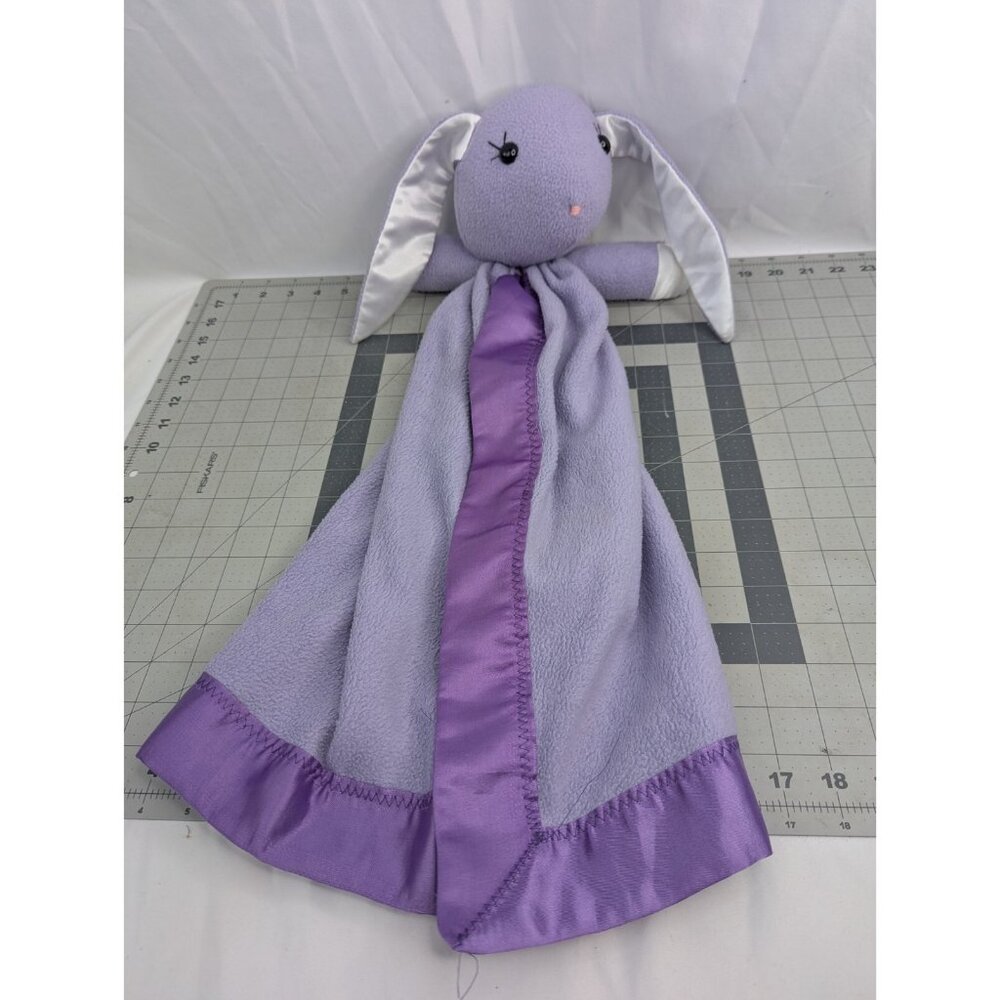 Purple Rabbit Lovey Security Blanket Satin Ears Edge 24‎ Inch Stuffed Animal Toy